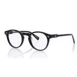 Shisen Fox MIYOKO Versatile Vintage Frames for eyeglasses | Stylish eyewear Crafted from Italian Acetate material | 49 MEDIUM Unisex Spectacle Eye frame with Demo lenses (Piano Black)