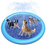 Peteast Dog Pool 67" Anti-Slip Dog Splash Pad for Large Dogs - BPA Free Thick Dog Sprinkler Outdoor Dog Toys - Dog Accessories for Large Dogs Water Table