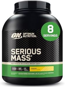 Optimum Nutrition Serious Mass, Weight Gainer Protein Powder, Mass Gainer, Vitamin C and Zinc for Immune Support, Creatine, Banana, 6 Pound (Packaging May Vary)
