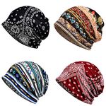 4PCS Women Baggy Slouchy Beanie Chemo Hat Cap Slouchy Snood Hat Cancer Headwear