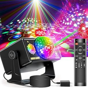 Party Lights, Dj Disco Lights, RGB 3 Lens DJ Strobe Light Sound Activated Stage Lights for Christmas Halloween Decorations Gift Birthday Wedding Karaoke KTV Bar (Background Version)