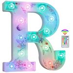 Unicorn Light Up Letters, LED Letter Lights 18 Color Changing Diamond Alphabet Sign Unicorn Gifts for Girls Women Party Birthday Decorations Remote Night Light Christmas Valentine Wall Table Decor - R