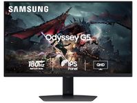 Samsung Odyssey G5 Gaming IPS Flat Monitor 68.5 cm (27") QHD (2,560 x 1,440), 180 Hz, 1ms(GTG), AMD FreeSync, DP, HDMI, Headphone Jack, Height Adjustable Stand, Tilt, Pivot (LS27DG502EWXXL,Black)