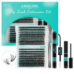 Lash Extension Kit 320Pcs,DIY Individual Lashes Clusters Kit,Lash Bond And Seal,Lash Remover For Eyelashes Extensions,Lash Applicator Tool For False Eyelash Cluster Kit At Home(40D50D,D-Mix9-16mmKit)