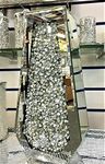Deenz 40Cm Sparkle Diamond Crushed Crystal Sparkly Silver Mirrored Floor Vase Cuffin Shape