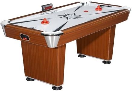 Hathaway Midtown 6' Air Hockey Family Game Table with Electronic Scoring, High-Powered Blower, Cherry Wood-Tone, Strikers and Pucks