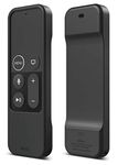 elago R1 Protective Silicone Case Cover Compatible with Apple TV 4K Siri 4th and 5th Generation Siri Remote Control - [Magnet Technology] [Lanyard included] [Shock Absorption] - Black