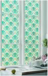 BeautyheroU Window Privacy Film Stained Glass Window Clings Heat and UV Blocking. Decorative Bathroom and Front Door Static Vinyl Window Cover,23.6×118.1 in,Green