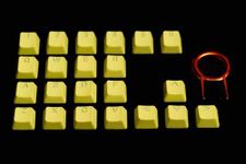 Tai-Hao TPR Rubber Backlit Double Shot Keycaps, 22 Keys in Neon Yellow