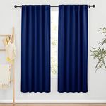 RYB HOME Blackout Drapes Thermal Winter Curtains Windows Treatment Back Tab/Rod Pocket 2 Haning Methods Room Darkening Privacy Protect Boys' Bedroom, 42 x 72 inch, Navy Blue, Set of 2