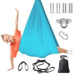 NOSTIFY Sensory Swing, Hanging Hammock Chair for Bedroom with Adjustable Hanger Kit, Relaxing Therapy Swing for Kids Autism ADHD Aspergers (Sky Blue)