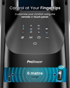 Pro Breeze Silent Bladeless Tower Fan – Ultra Quiet, 10 Speeds, Remote