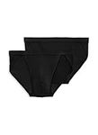 Jockey Men's Underwear Elance Microfiber String Bikini - 2 Pack, Black, L