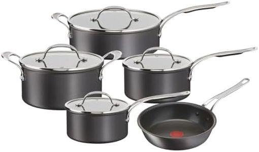 Tefal Jamie Oliver Cook's Classics 5 Pieces Non-Stick Pots & Pans Set,24cm Frying Pan,18cm Saucepan plus lid,20cm Saucepan plus lid,24cm Stewpot plus lid,26cm Deep Sautépan plus lid,Oven-Safe,H9125S44