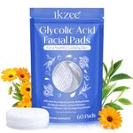 Glycolic Acid Pads,Glycolic Acid Peel Pads with 10% Ultra Pure Glycolic + 2% Salicylic Acid,Cleansing Pads for Face & Body with Vitamins B3, C & E, Green Tea, Calendula, Allantoin - 60 Pads