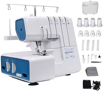 MILLEPUNTI MLD42 Serger Overlock 1300 Stitches/min, 2-3-4 Stitch Capability, 12 Built-In Stitches, Metal Frame Serger Sewing Machine with Accessory Kit & Adjustable Differential Feed