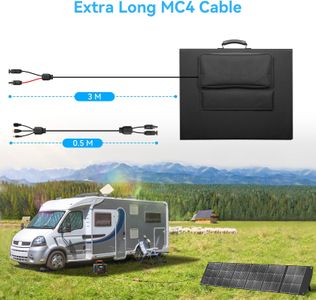 Ecosonique 300W Portable Solar Panel – Foldable Suitcase with Kickstands, Multi-Output for Power Stations, RVs, Camping