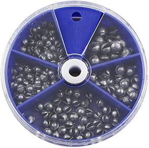 Joyiii Fishing Weight Sinkers 5 Sizes Weights Approximately 205Pcs Round Split Shot Sinker Rigent Lead