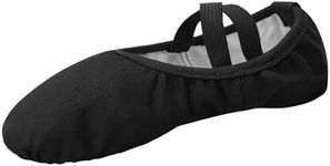 Stelle Ballet Shoes for Women Girls Canvas Ballet Slipper Dance Shoes Yoga Shoes(Black,6)