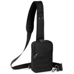 Anti Theft Sling Bag Tactical Small Shoulder Chest Crossbody Bag for Men Women with Zipper Lock RFID Blocking
