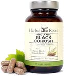 Herbal Roots Organic Black Cohosh Root | Extra Strength | Menopause and Menstrual Support for Women | 90 Capsules, Vegan