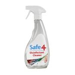 Safe4 Professional Surface Disinfectant Cleaner Ready to Use 500ml - Safe for Pets - Ideal for Home, Animal, Bird & Pet Cages & General Commercial Office Cleaning (500 ml (Pack of 1), Odourless)