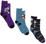 Disney The Nightmare Before Christmas Womens 3 pack Crew Socks (Large (9-11), Black)