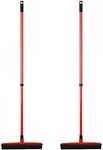 2X Rubber Broom for Dog Cat Pet Hair Car Windows Handle Sweeper Squeegee Floor (2X Red)