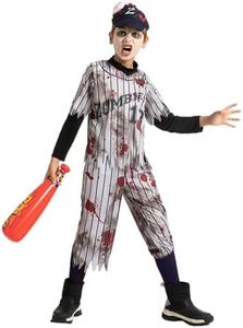 Spooktacular Creations Zombie Baseball Player Costumes for Boys, Scary Halloween Costume for Kids, Halloween Parties-S(5-7yr)