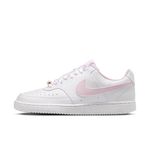 Nike Womens Court Vision White/Pink Foam Basketball Shoes UK 9