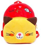 Delicado Toddler Preschool Kids Backpack for School/Nursery/Picnic/Travelling Bag for Baby Girl Boy Age 1-6 Years (Yellow Red Cat)