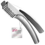 Garlic Press Stainless Steel, No Need to Peel Garlic Mincer Tool for Coarse Garlic, Detachable for Easy Cleaning, Garlic Masher and Presser, Dishwasher Safe Garlic Crusher with 5-Year Warranty