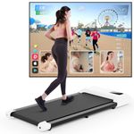 DeerRun Raceable Walking Pad Suitable for High-tech Equipment, Max 136kg Under Desk Treadmill with APP Control, 1864W Running Machine with Free Training Courses/Multi-Runner Races for Home and Office