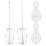 Hand Mixer Beaters for Hand Mixers,2 PACK Cookies Cooking Ergonomic For Hand Mixer Egg Beater Mixer Parts Replacement, Hand Mixer Electric Attatchment,With Eggs Separator Spoon(Silver)