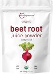 Micro Ingredients Organic Beet Root Powder, 1 Pound, Cold Pressed and Water Soluble, Beet Juice Pre-Workout Concentrated Powder, Energy & Immune System Support, Non-GMO