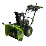 Greenworks 80V 24'' Two Stage Snow Thrower, Three 4.0 Ah Batteries and Dual Port Charger Included