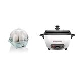 Hamilton Beach 3-in-1 Electric Egg Cooker + BLACK+DECKER 6-Cup Rice Cooker & Steamer