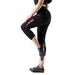 Santic Cycling Shorts Women 3D Padded 3/4 Bike Shorts Anti-Slip Bicycle Capris for Women Long Trousers Breathable & Quick Dry Pink M Alita