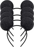 HENBRANDT A 4 Pieces of Black Mickey Mouse Ears for Adults/Children Fancy Dress Costume Head Band Accessory Party Decoration Gift - Set of 4