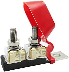 MRBF Terminal Fuse Blocks with Fuse, Dual Studs 5/16" (M8) Compact Marine Rated Battery Fuse, 200A 58V