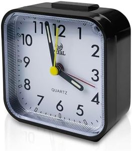 Tekenewbse Reveil Matin Analogique, Réveil a Piles, Reveille Reveil de Voyage, Petit Alarm Clock, Réveils Pile, Silencieux, Analogiquesans Tic Tac, Petite Horloge Poser, Fonction Lumière et Répétition