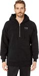 PUMA Men's Downtown Sherpa Half Zip Top Hooded Sweatshirt, Black, Medium