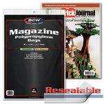 100 Resealable BCW Thick Magazine Poly Bags and 100 Magazine Backer Boards