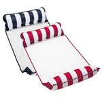 AQUA Monterey Hammock Pool Float - Two Pack - One Navy & One Burgundy/White Stripe, 2-Pack