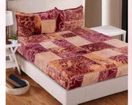 Bezzilish Home Fleece Winter King Size Woolen Warm Double Bed Bedsheet | Velvet BedSheet for Winter with 2 Pillow Covers | Heavy Stuff Bedsheet (Multicolor_06)