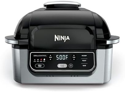 Ninja AG300 4-in-1 Indoor Grill with 4-Quart Air Fryer with Roast, Bake, and Cyclonic Grilling Technology