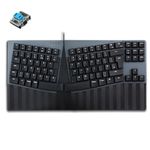 perixx PERIBOARD-335BL Wired Ergonomic Mechanical Compact Keyboard - Low-Profile Blue Clicky Switches - Programmable Feature with Macro Keys - Compatible with Windows and Mac OS X - UK English