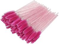 50 PCS Disposable Crystal Eyelash Mascara Brushes Wands,Mascara Wands Makeup Brushes Applicators Kits for Eyelash Extensions and Eyebrow Brush (Crimson)