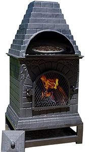 The Blue Rooster Casita Grill Chiminea Outdoor Fireplace Wood Burning Firepit and Pizza Oven