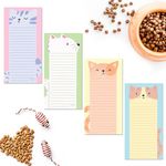 S&O Magnetic Notepads for Refrigerator 4 Pack - Cute Cat Notepad - Magnetic Note Pad for Fridge Sets - Magnetic List Pads for Refrigerator - Magnet Notepads for Refrigerator - 3.5” x 7”, 45 Pages